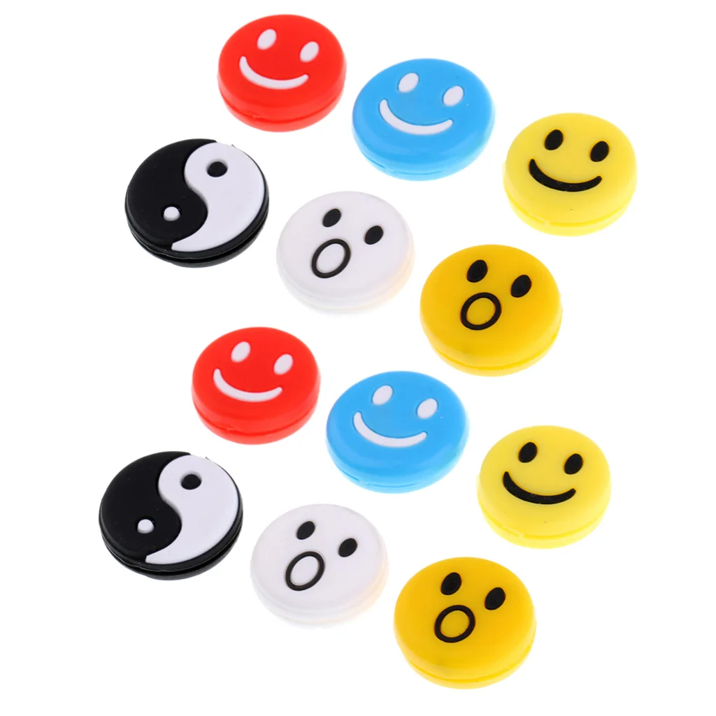12 Pieces Tennis Racquet Vibration Dampener Shock Absorber Damper Mix Color Accessories | Спорт и развлечения