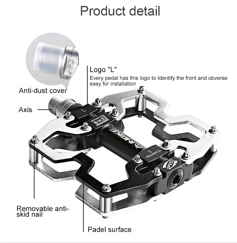 INBIKE Сверхлегкая педаль велосипеда горный велосипед Алюминиевый велосипедные Педали Велоспорт закрытые Педали Профессиональный
