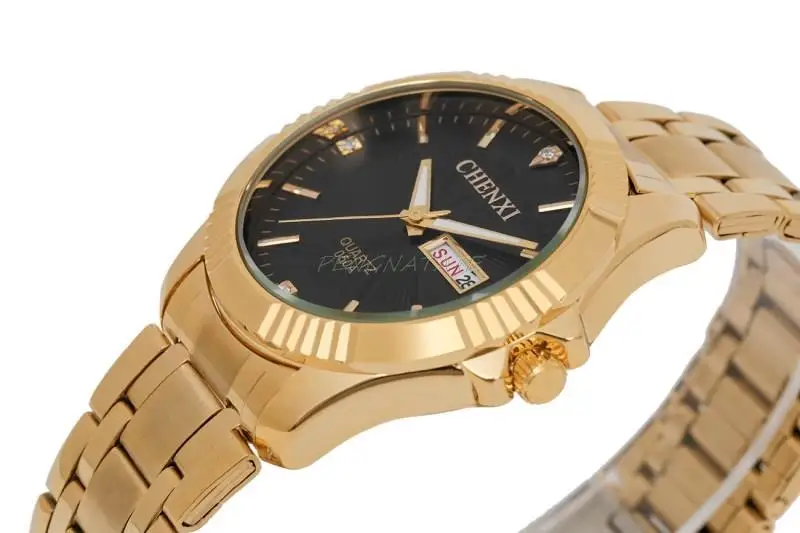 CHENXI золотые часы мужские наручные часы лучший бренд класса люкс известный мужской часы золотые кварцевые Полный календарь Relogio Masculino