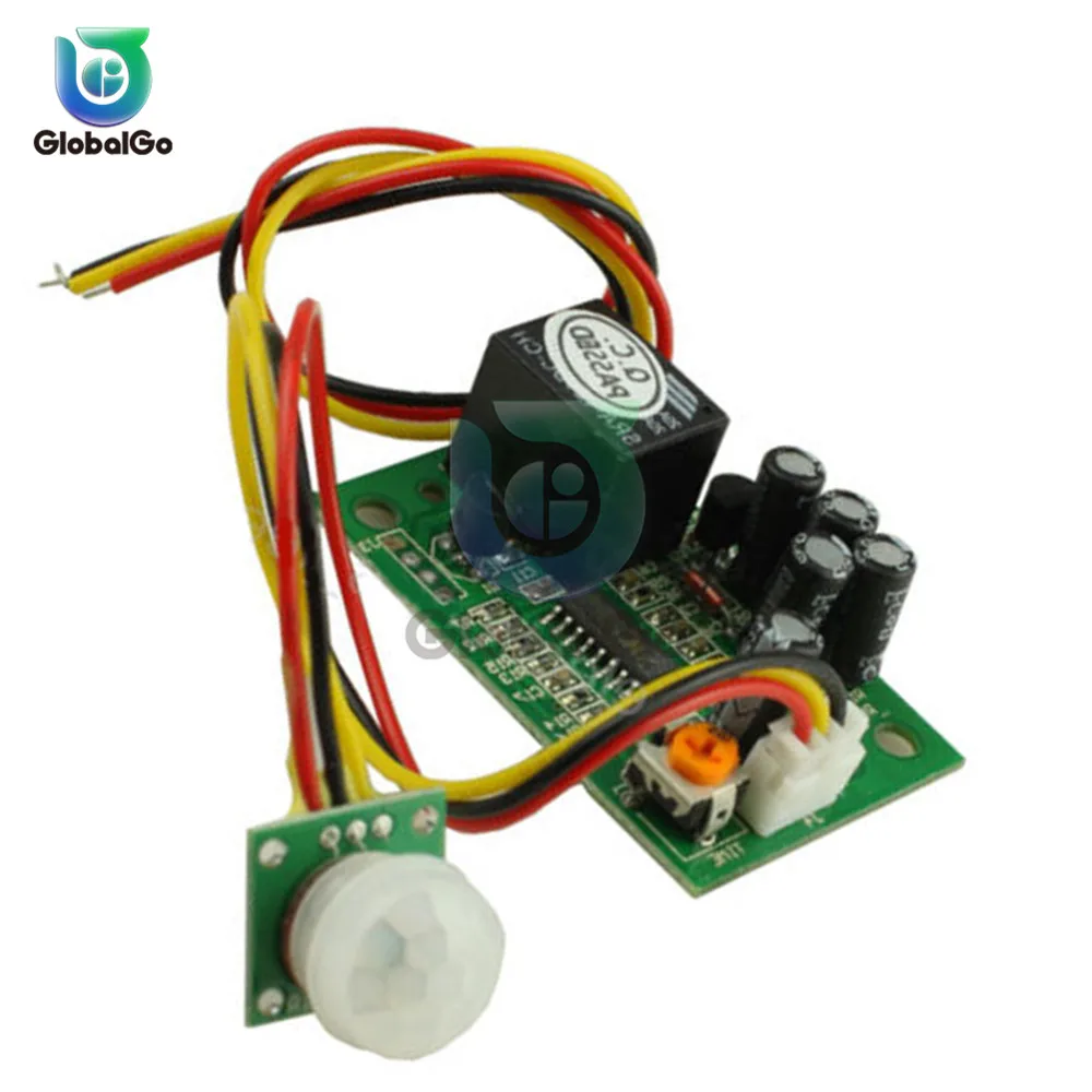 

DC 12V Relays with PIR Motion Sensor Module IR Infrared Human Body Induction Sensor Pyroelectric Controller Switch Timer Delay