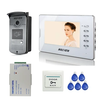 

New 7" Color Screen Video Door Phone Intercom System + 1 Monitor 1 RFID Reader Doorbell Camera + Power Controller FREE SHIPPING