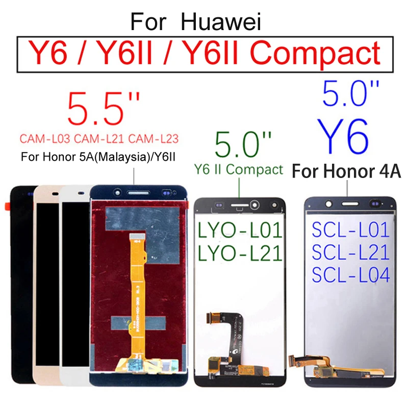 ЖК дисплей 5 0 дюйма для Huawei Y6 II Compact LYO L01 L21 Y6ii CAM L23 L03 L32 сенсорный экран дигитайзер