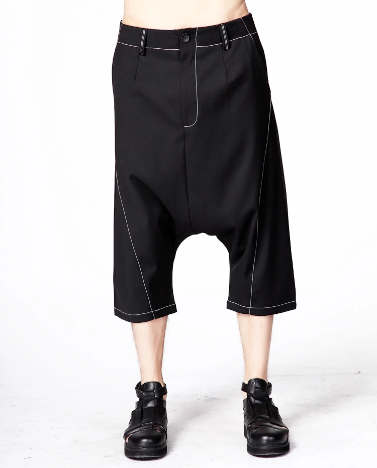 

2019 New Summer pants Metrosexual personality seven pants casual hair stylist Haren pants low loose baggy pants