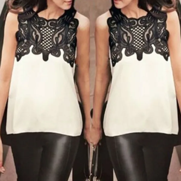 Women's Blouse Casual Sleeveless Chiffon Blouse Shirt Summer Tops Hot