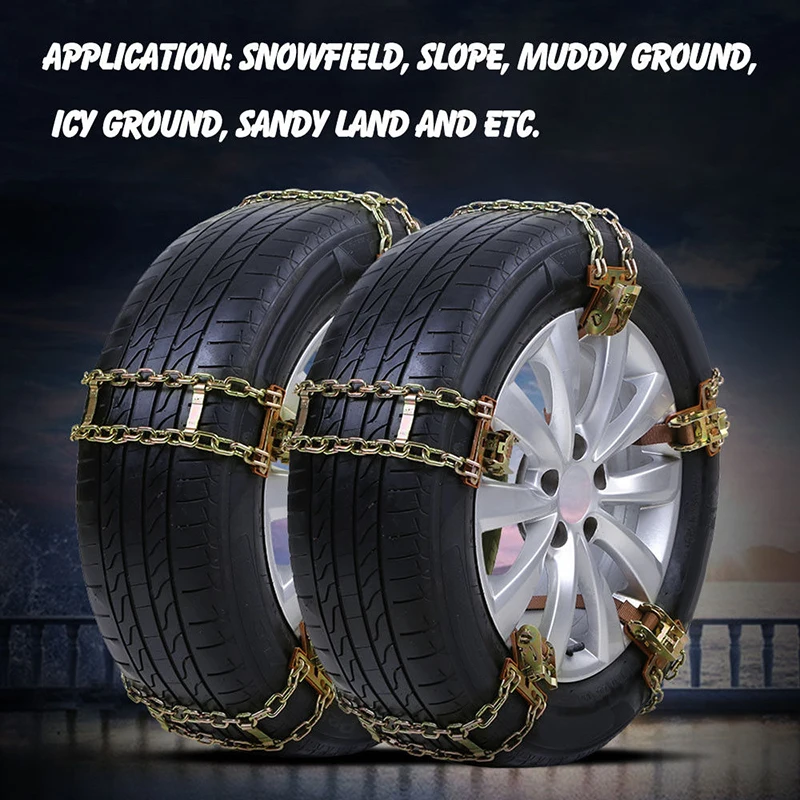 

205~225mm Tire Anti-skid Chain Universal Wheel Car Truck SUV Vehicle Snow Winter Ice Drive Wearable Metal
