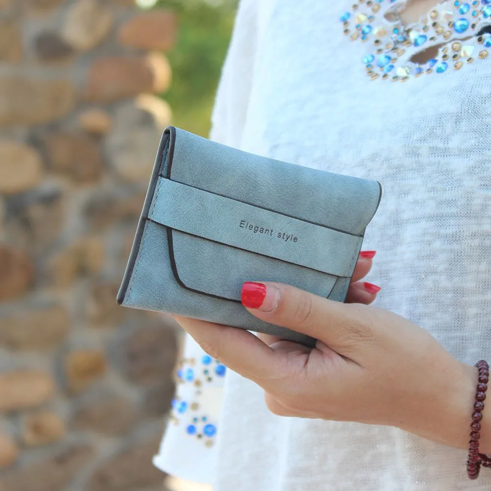 

Fashion Women Bifold Wallet Clutch Solid HASP Credit Card Holder Short Purse Ladies Casual Small Handbag Wallets