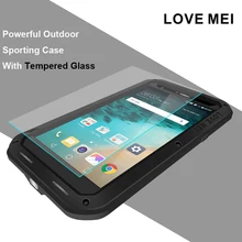 Love Mei Shockproof Hybrid Silicone Metal Case for LG G5 Housing Waterproof Aluminum Rugged Armor Cover With Gorilla Glass