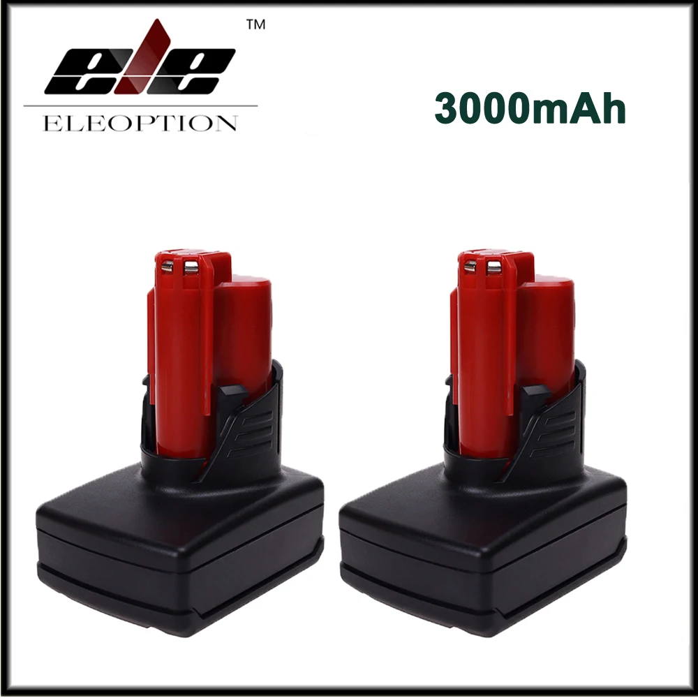 

2x 12V 3000mA Replacement battery for Milwaukee M12 XC 48-11-2401 48-11-2402 C12 B C12 BX M12