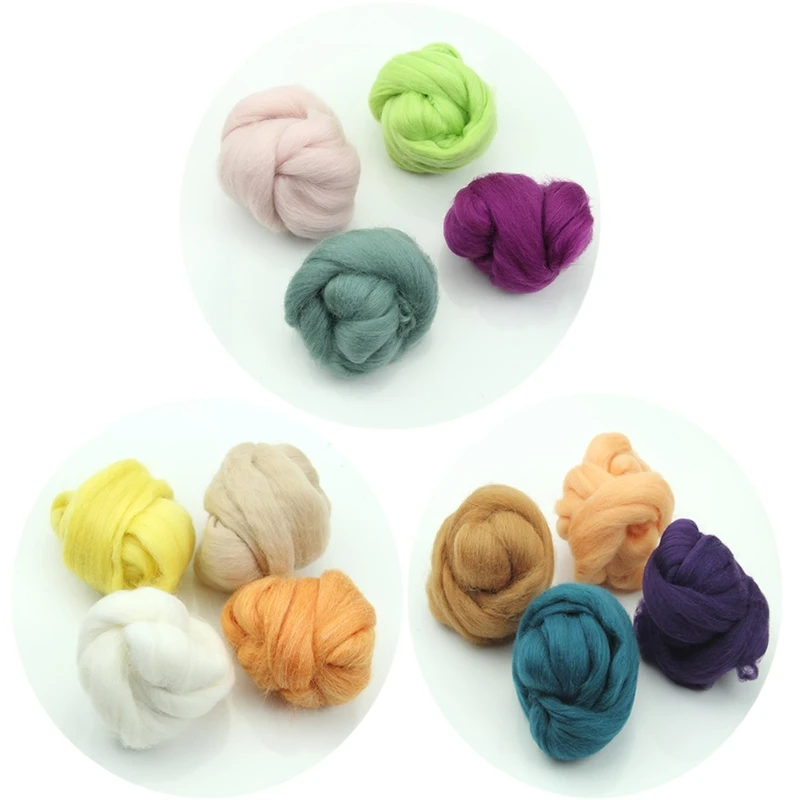 20 Colors Wool Corriedale Needlefelting Top Roving Dyed Spinning Wet Felting Fiber