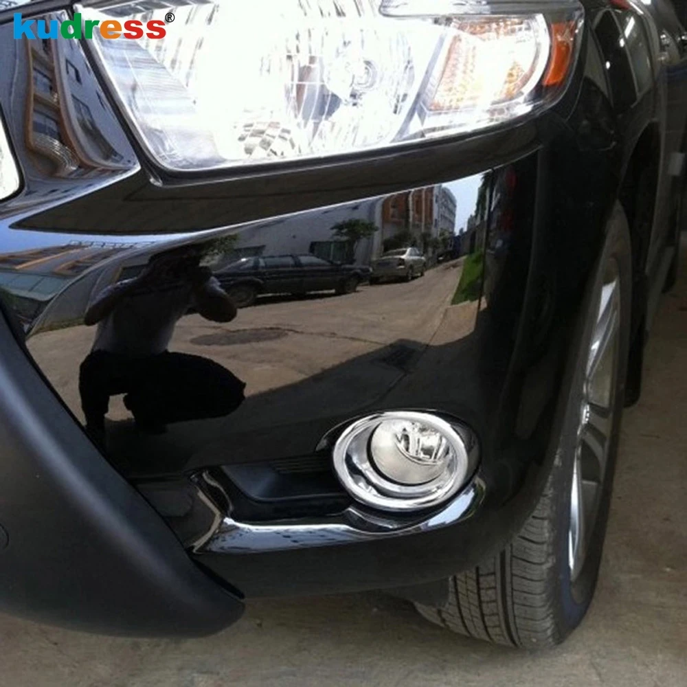 

For Toyota Highlander 2008 2009 2010 ABS Chrome Front Fog light Cover front Fog Lamp Trim Shade Frame Bezel Accessories