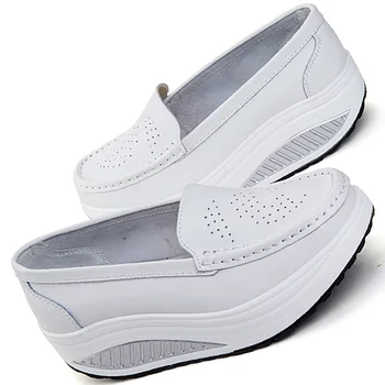 

genuine leather swing high platform running shoes women ladies slimming running trail shoes luxury brand girls shoes women 2d29