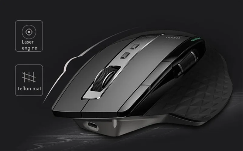 Rapoo MT750S беспроводная мышь перезаряжаемая многорежимная Bluetooth мышь для бизнеса и офиса
