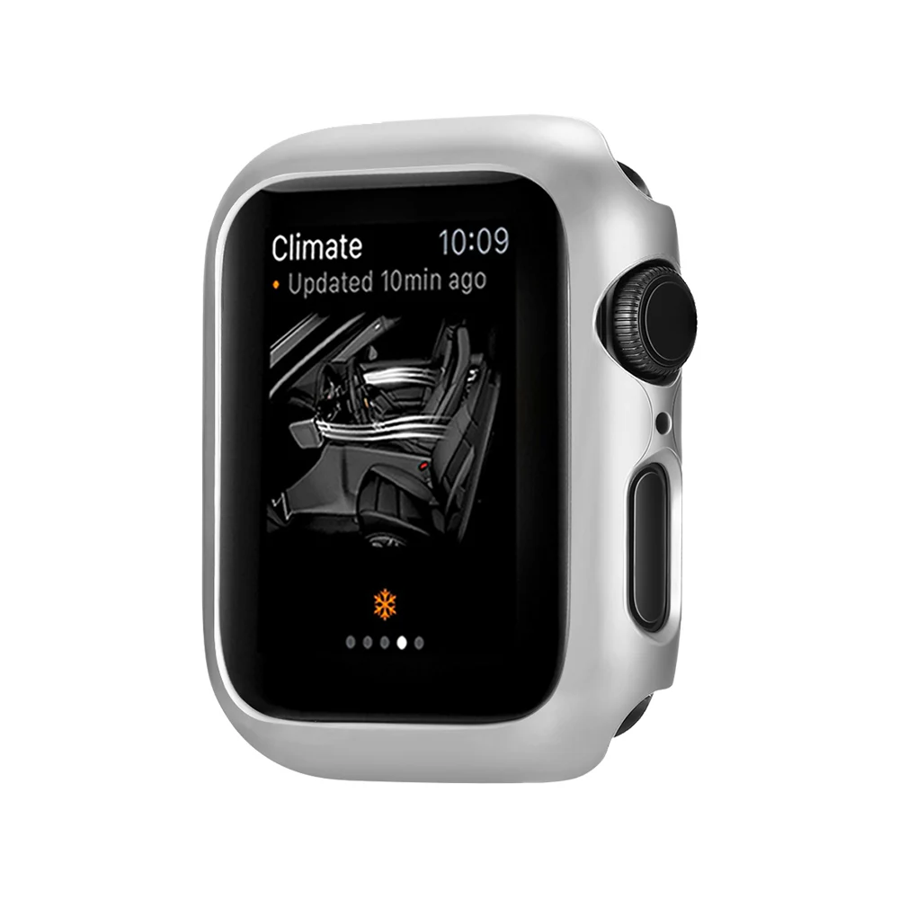 Модный защитный чехол-Часы чехол для Apple Watch, версии 5 Series 5 4 3 2 Чехол 44 мм 40 мм 38/42 мм инжекционного метода литья ПК Бампер чехол Аксессуары - Цвет ремешка: Silver