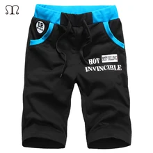 2016 Новый Летний Мужские Moletom Masculino Шорты 5XL Карманные мужские Шорты Эластичный Пояс Письмо Emboridary Мужчины Jogger Пляжные Шорты