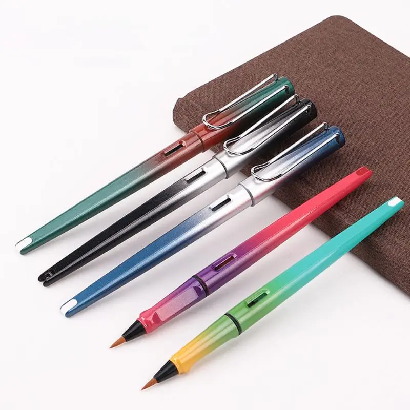 Мода Градиент ручка-Кисть типа насосные чернил Sac фломастеры каллиграфия принадлежности для рисования инструмент для написания подарок C26