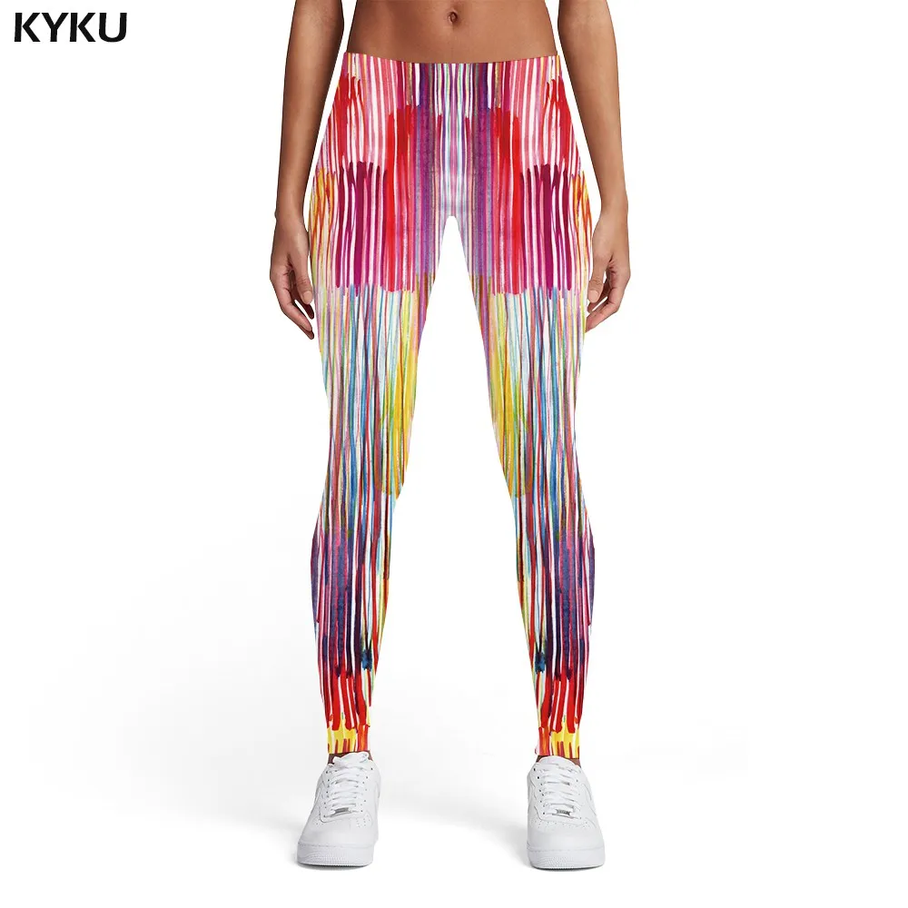 KYKU психоделические леггинсы для женщин фейерверк 3d принт пространство сексуальные красочные печатные брюки готические спортивные женские s Леггинсы Брюки - Цвет: Ladies leggings10