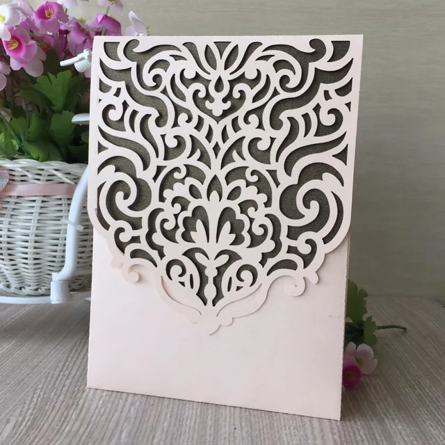 50pcs Glossy Pearl Paper Handmade Wedding Invitations Decoration 50pcs Glossy Pearl Paper Handmade Wedding Invitations Decoration Best Wishes Card Birthday Party Invite Greeting Blessing