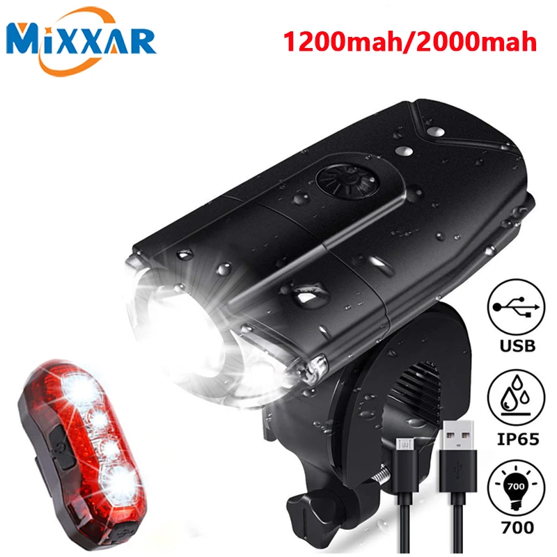 

USB Rechargeable Bike lights Super Bright Cycling Front Light Waterproof MTB Bike Headlight with 3 Lighting Modes