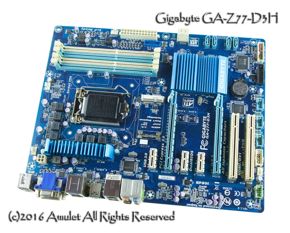 

original motherboard Gigabyte GA-Z77-D3H LGA 1155 DDR3 Z77-D3H 32GB for I3 I5 I7 22nm cpu USB2.0 USB3.0 Z77 desktop motherboard