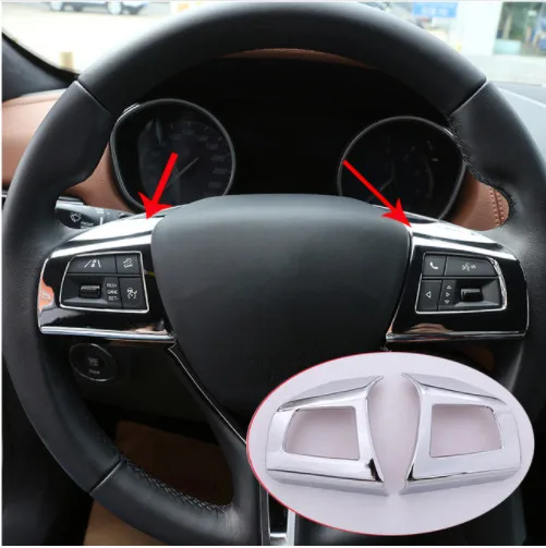 

For Maserati Levante For Ghibli For Quattroporte 2016 Car Styling ABS Steering Wheel Button Frame Cover Trim Sticker Accessories