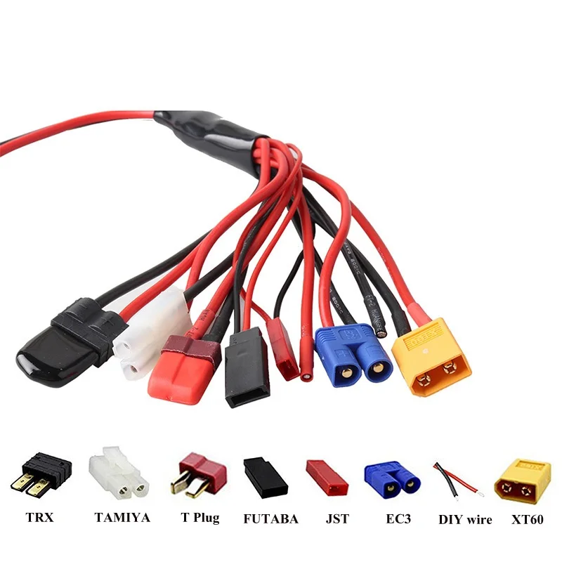 8 в 1 набор проводов для зарядного устройства JST XT60 EC3 FUTABA TAMIYA T TRX разъем SKYRC IMAX B6 B6AC