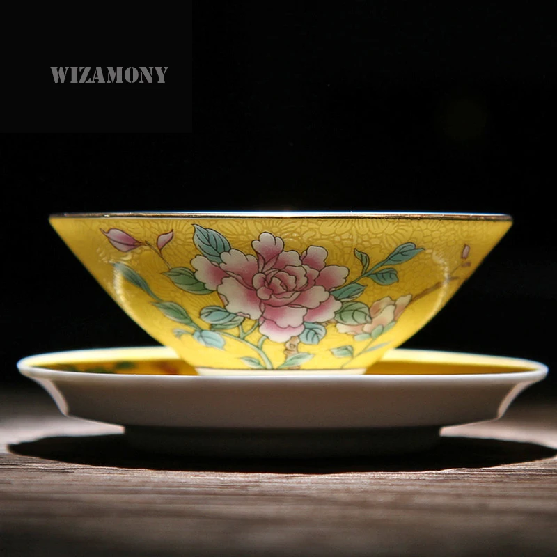

Promotion!!1PCS WIZAMONY chinese jingdezhen porcelain celadon gaiwan teapot Kung fu high quality teaset teacup tea cup with tray