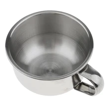 Мужские парикмахерские чаши для бритья бороды кружка чашки с ручкой из нержавеющей стали гладкая поверхность упаковка из 5 шт