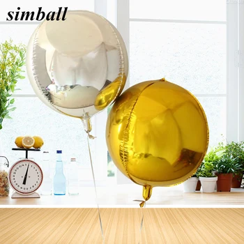 

1pc 22inch Gold Silver 4D Round Foil Balloons Wedding Birthday Party Decoration Helium Inflatable Ballon Globos Balloon Kid Toys