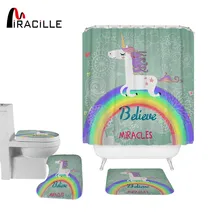 Miracille Unicorn Over Rainbow Shower Curtain Waterproof Polyester Bath Curtains With 12 Hooks 3pcs Toilet Mat Set Bundle Sale Miracille Unicorn Over Rainbow Shower Curtain Waterproof Polyester Bath Curtains With 12 Hooks 3pcs Toilet Mat Set Bundle Sale
