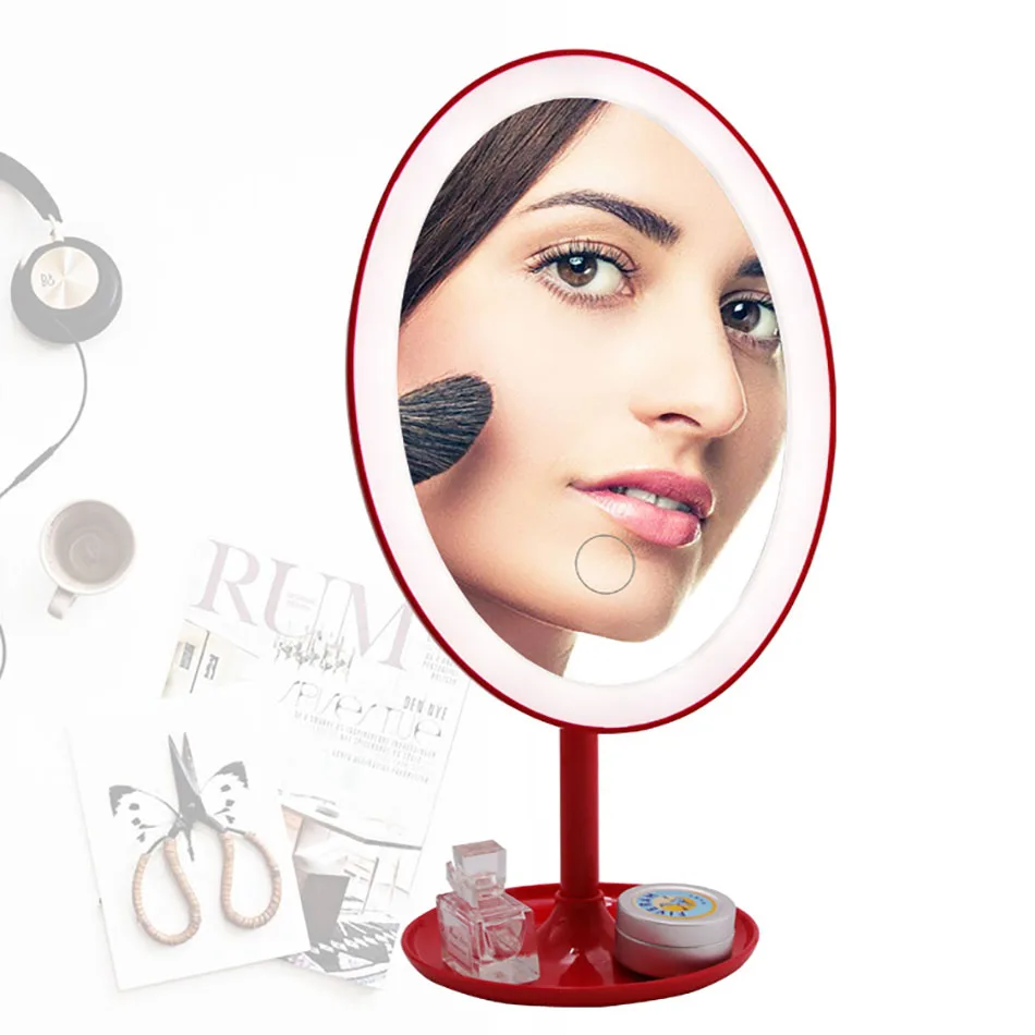 

Led lamps, daily necessities, mirror, single-sided touch screen, dimming LED vanity mirror, flat rotating led vanity mirror