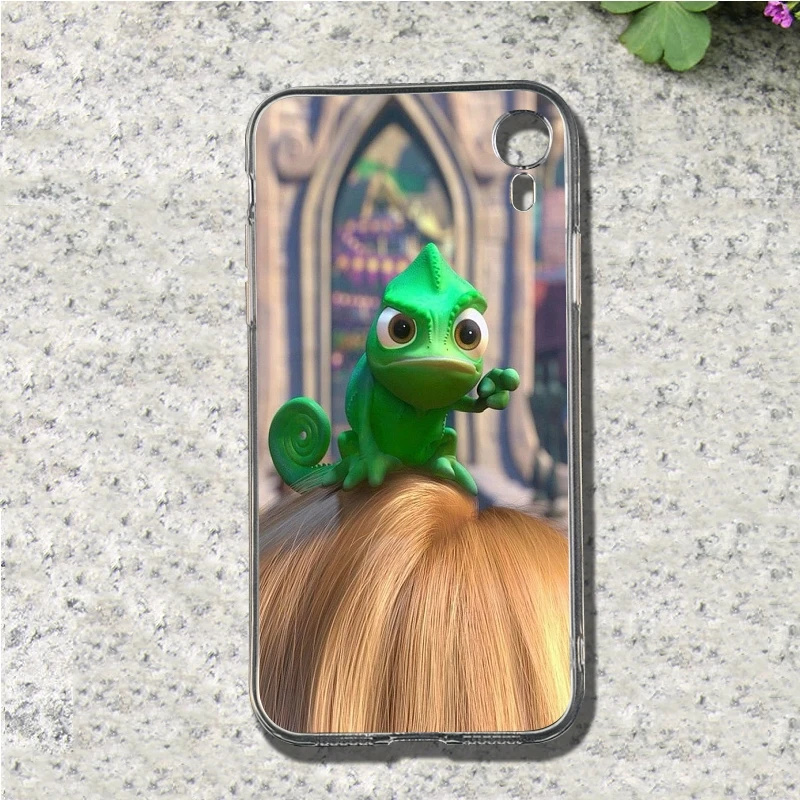 Tangled Рапунцель Хамелеон Мягкий ТПУ чехол для мобильного телефона Iphone 4 4S 5 5S SE 5C 6 S 7