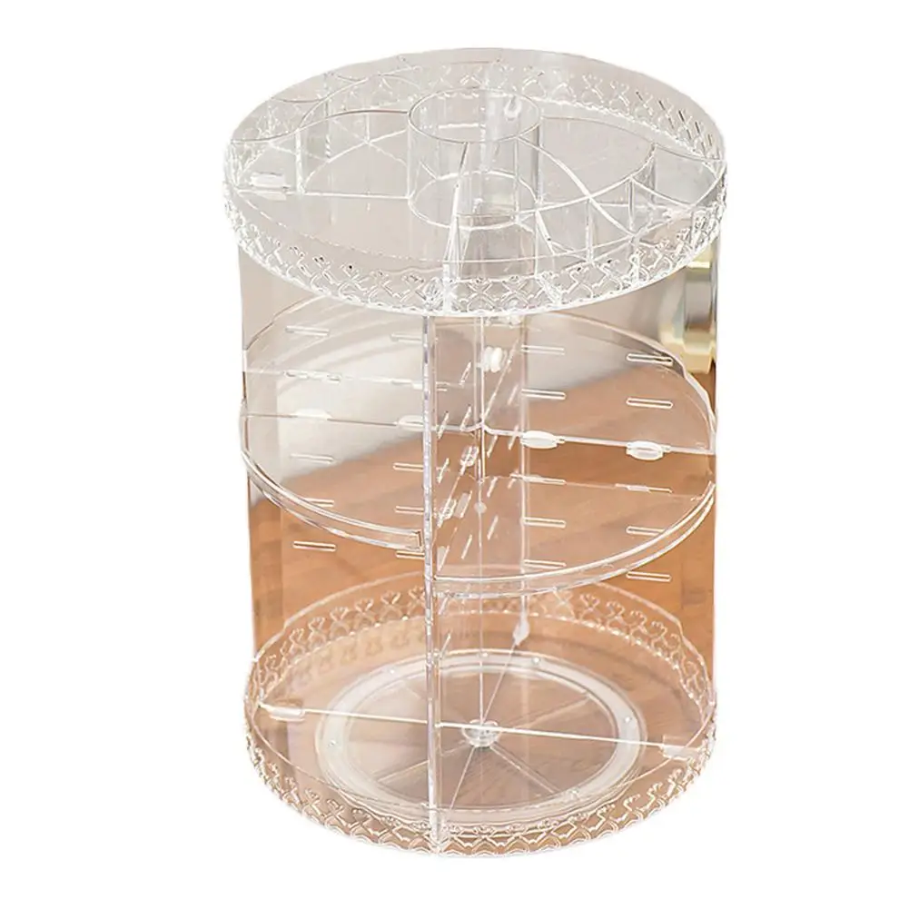 

Luxury 360 Degree Transparent Acrylic Cosmetics Storage Box Detachable Makeup Organizer Container Makeup Tool New