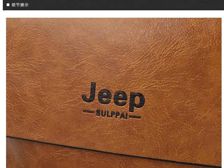 New Jeep Men's Bag Business Bag Men's Shoulder Messenger Bag Jeep Leather Casual Bag