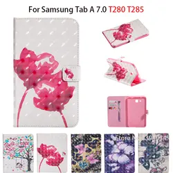 3D красочный чехол для Samsung Galaxy Tab 7.0 T280 T285 sm-t285 Smart Cover Планшеты мода мультфильм силикона из искусственной кожи крышка