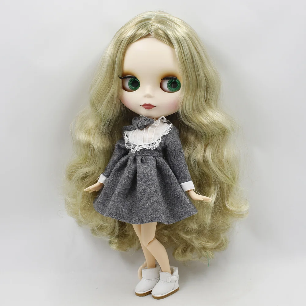 ICY DBS шарнирная кукла Blyth toy Joint body коричневый микс золотые волосы матовое лицо 30 см