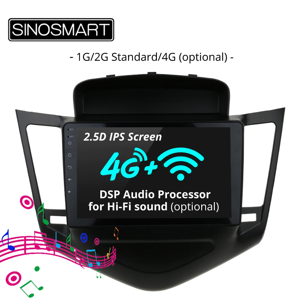 

SINOSMART 2.5D IPS/QLED Screen 1G/2G Car GPS Navigation Player for Chevrolet Cruze/Daewoo Lacetti 2008-15 32EQ DSP, 4G Optional