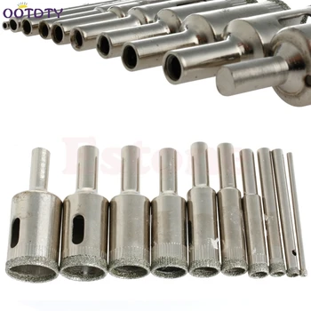 

10pcs 3mm-20mm Diamond Hole Saw Tile Ceramic Glass Marble Coated Drill Bit