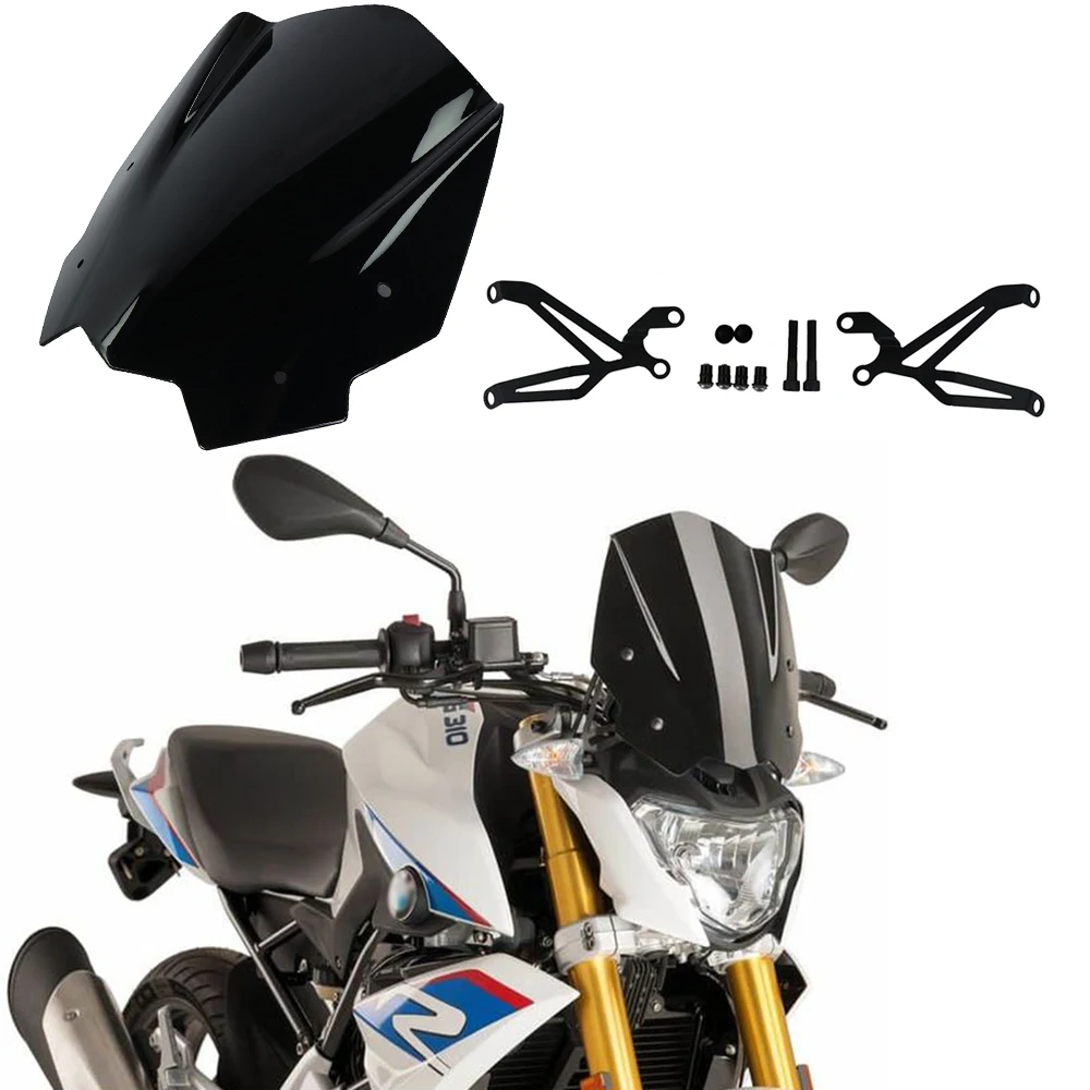 

For BMW G310R 2017-On Motorcycle Windshield Windscreen with Mounting bracket High Quality ABS Plastic