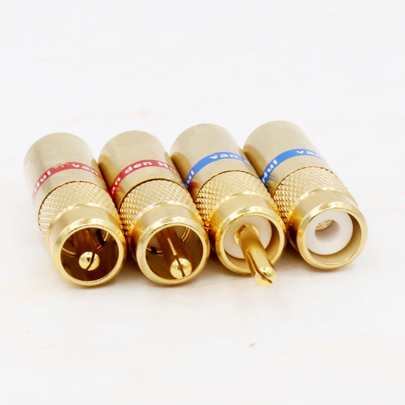 

4pcs 8.0mm RCA Plugs jack Extension adapter for diy RCA cable