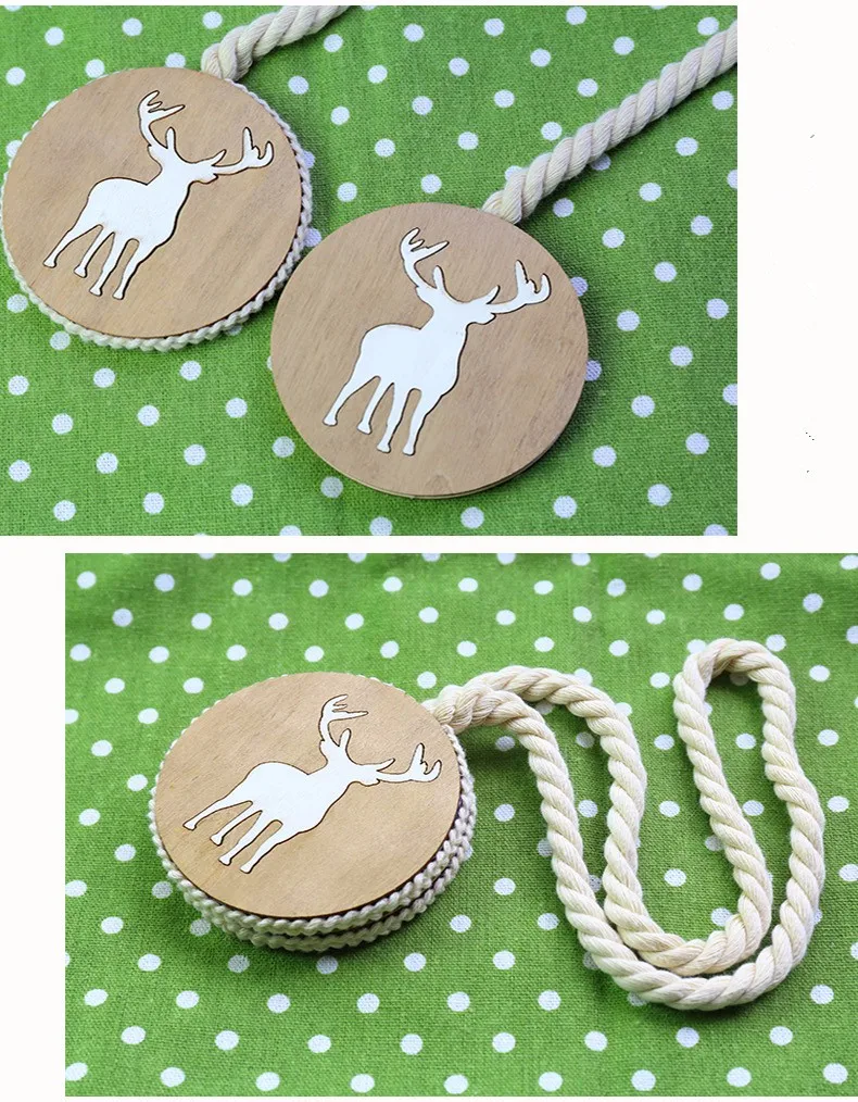 1Pcs 70cm Magnetic Cotton Carving Milu Deer Curtain Tieback Bind Curtain Hanging Belts Window Hook Curtain Accessories Decor