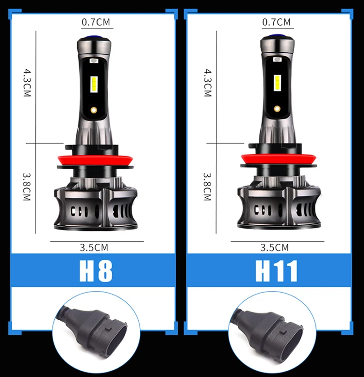 IC CSP Автомобильный свет H7 светодиодный H4 H1 H11 9005 HB3 9006 HB4 60 Вт фара Автомобильная bule 8000 K Дьявол Ангел глаз Синий объектив дневной свет