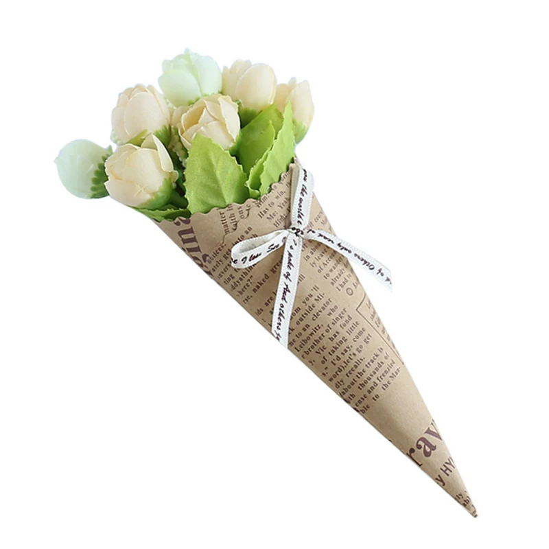 Мини бумажная трубка цветок популярные свадебные чистые и свежие украшения фото реквизит букет сушеные цветы подарок на день рождения Аксессуары