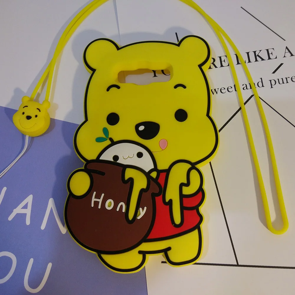 3D Cartoon Winnie Bear Soft Silicone Phone Case Cover For Samsung 
