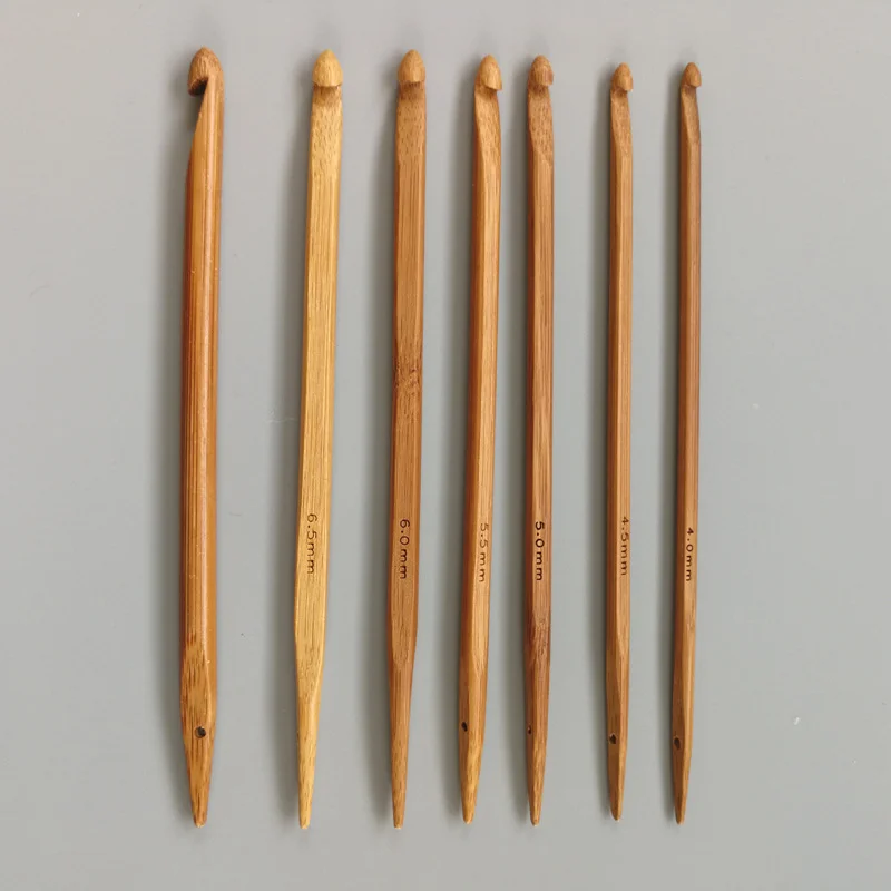 

7pcs/set Knitting Tool Carbonized Bamboo Crochet Hook Sweater Needle for DIY Weaving Machine