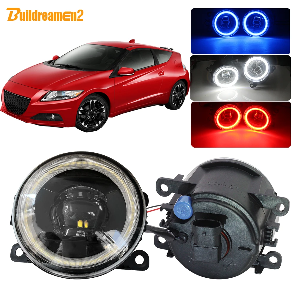 

Buildreamen2 For Honda CR-Z CRZ Car H11 LED Fog Light Kit Angel Eye Daytime Running Light DRL 12V Accessories 2013 2014 2015