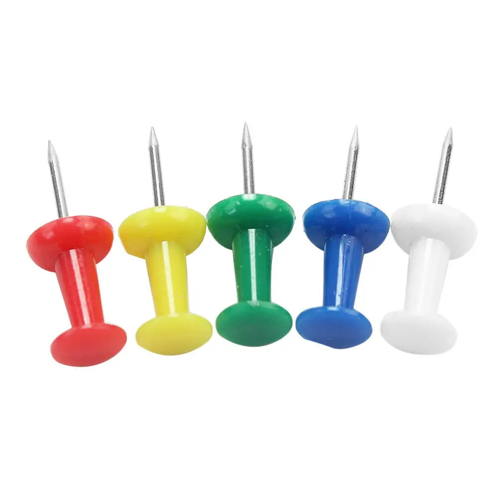 100Pcs Multi Color Colorful Push Pins For Wooden Framed Cork Pin Notice
