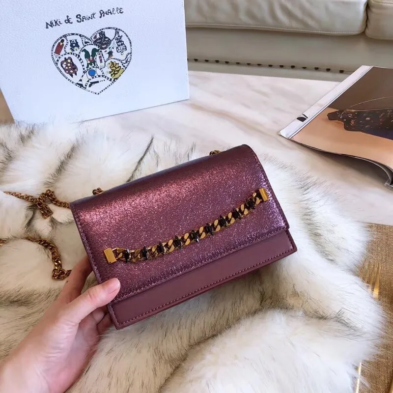 

2019 early spring sequin handbag handbag fashion shoulder diagonal package semiprecious stone snake small square metal chain bag