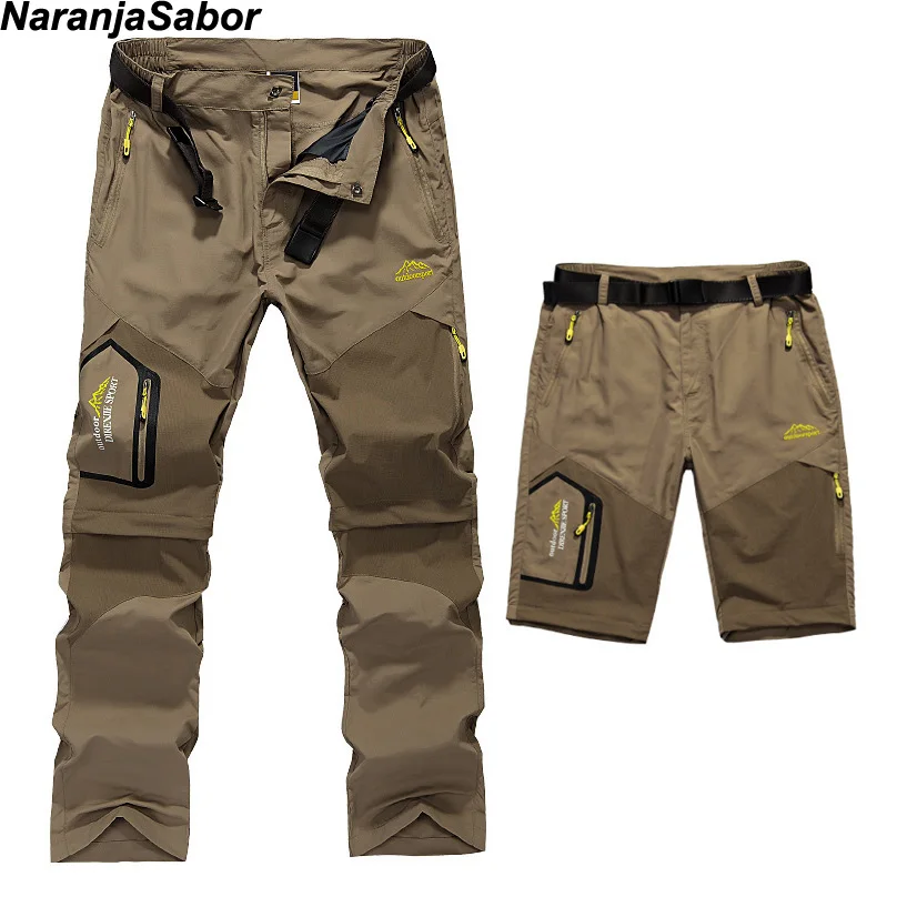 Günstig NaranjaSabor herren Abnehmbaren Quick Dry Casual Hosen Männer Dünne Hosen Männlichen Armee Militär Kurze Cargo Hose Männer Marke Kleidung 5XL