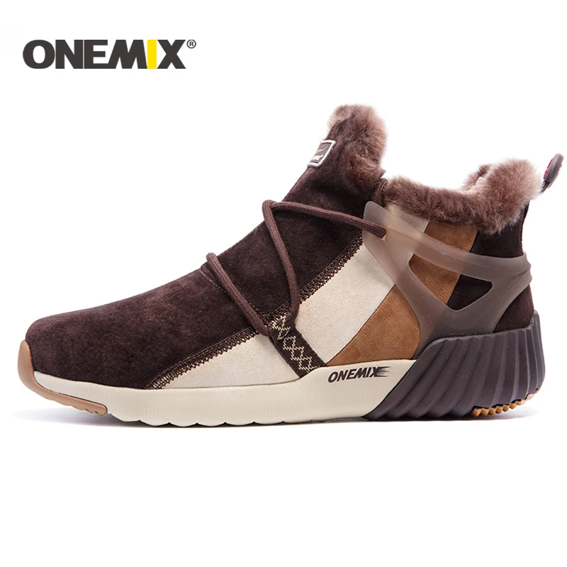 ONEMIX/Новинка Зимние кроссовки Удобные мужские ботинки Женские Теплые шерстяные