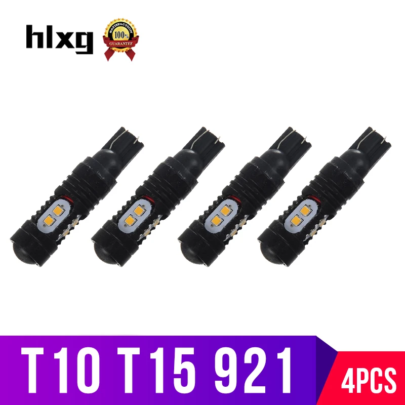 Hlxg 4 шт. Led T10 W5W светильник номерного знака для автомобиля Авто Светодиодная лампа